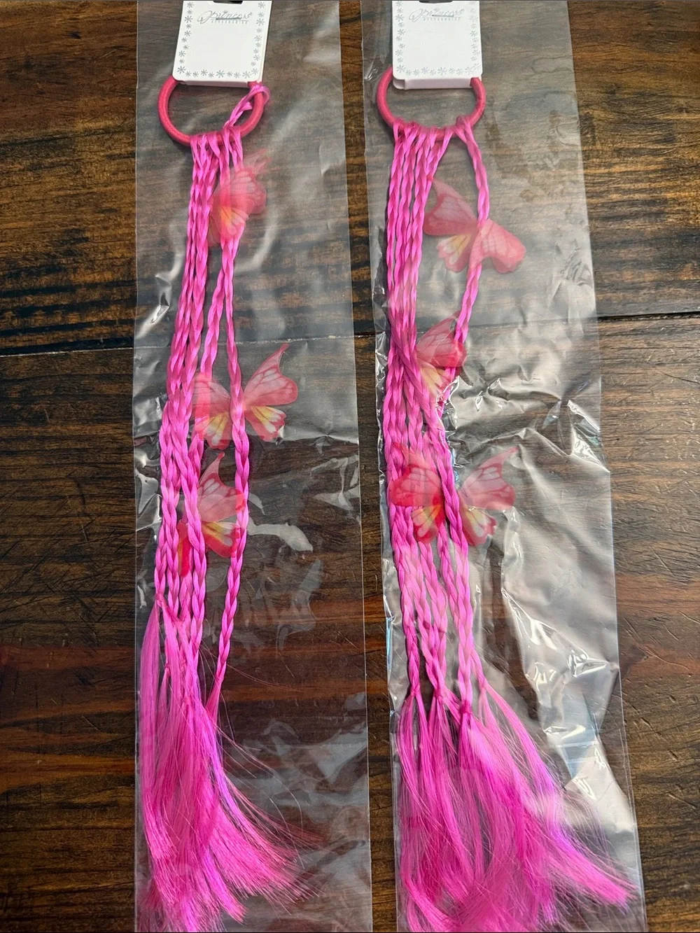 Colorful Braided Hair Extensions with Butterfly Accents - Assorted Colors (Each)